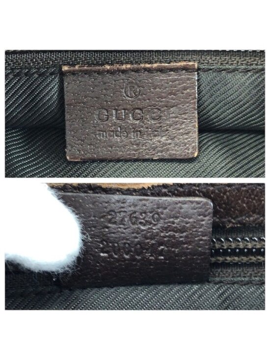 Gucci Beige Dark Brown GG Canvas Leather Shoulder Bag Pochette main image 4